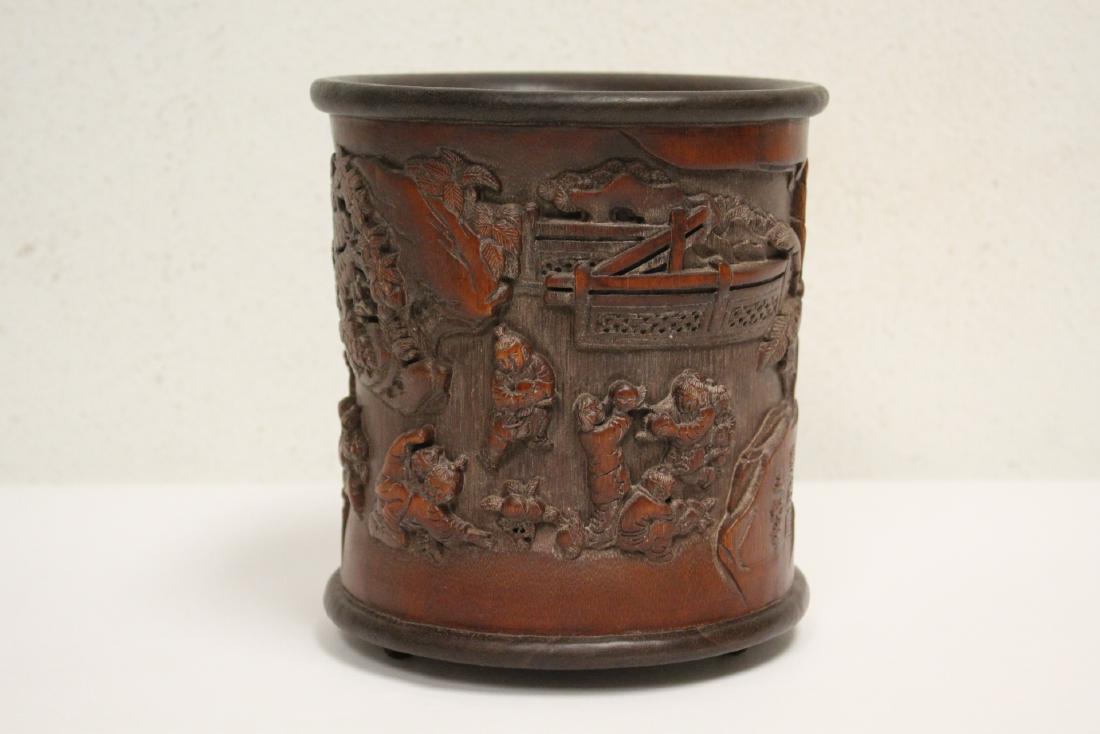 A fine bamboo carved brush holder (1 of 10)