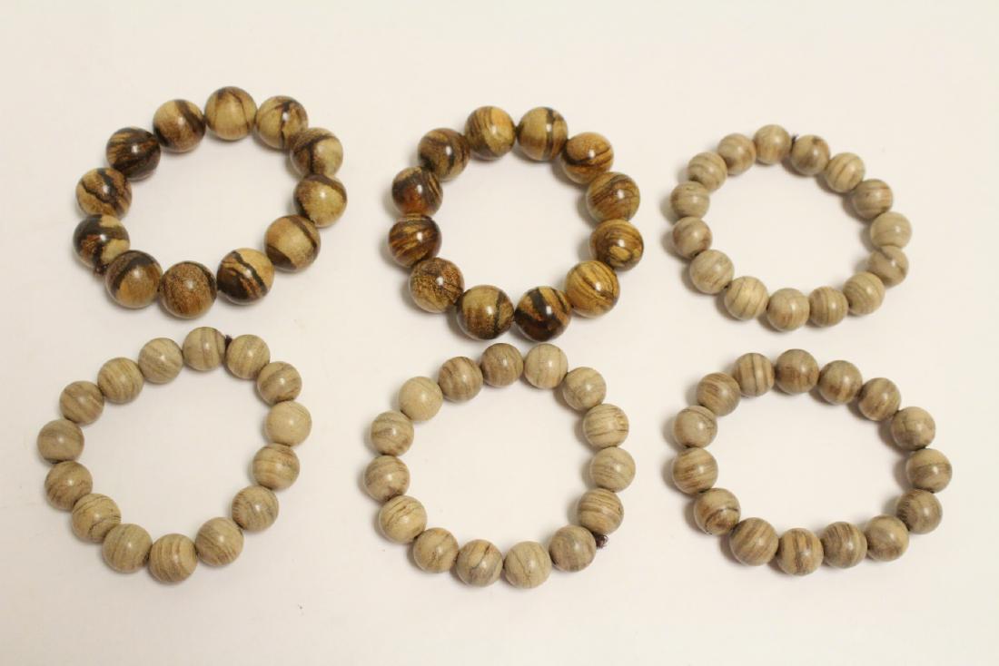 6 wood bead bracelets (1 of 9)