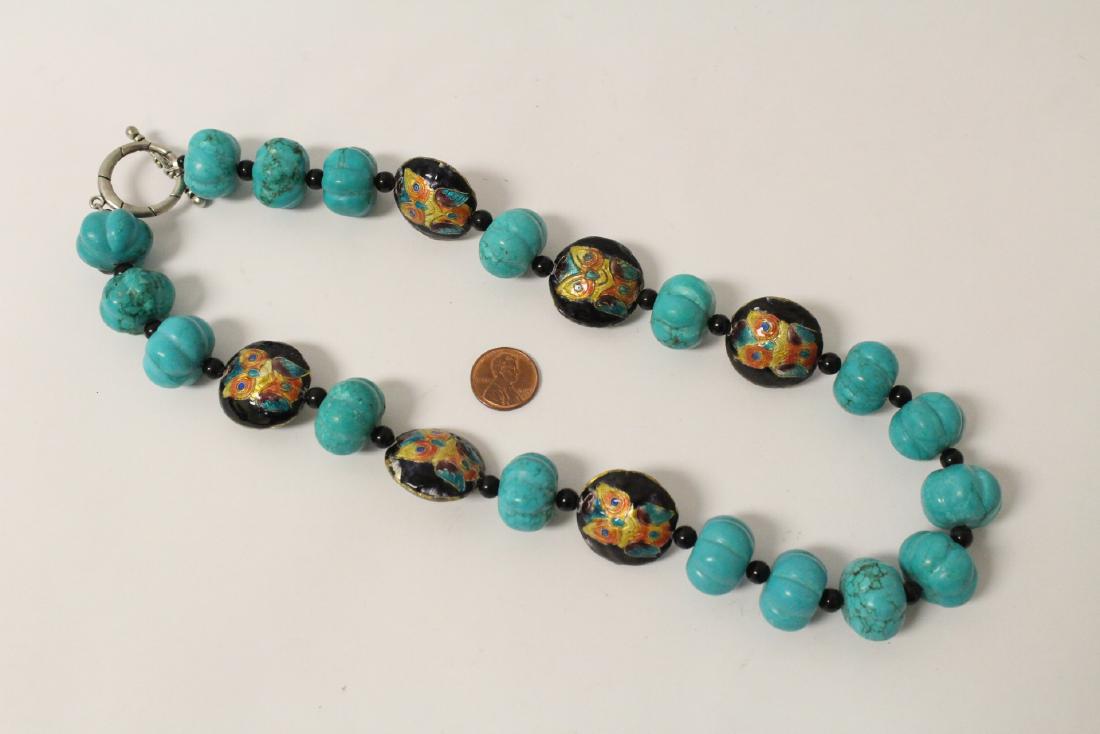 Chinese turquoise like bead necklace (1 of 10)