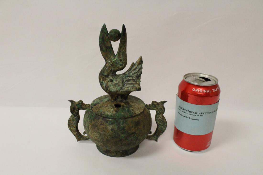 Bronze covered censer: Bronze covered censer, 8"Hx6.5"x4.4"