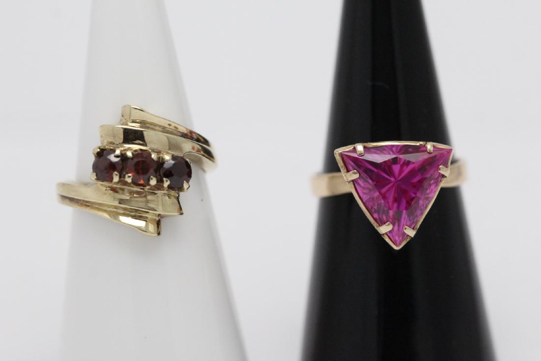 10K garnet ring and 14K red stone ring (1 of 11)