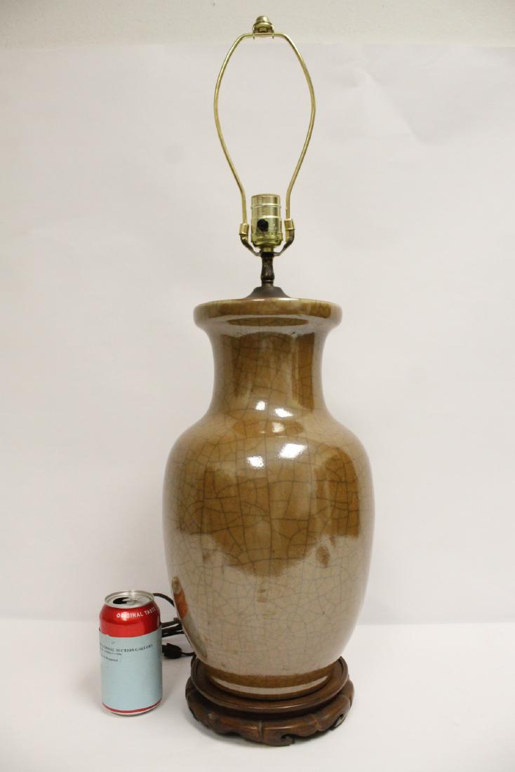 Large Chinese crackleware vase, made as lamp (1 of 10)