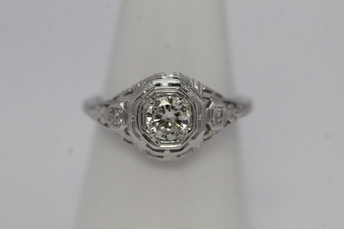 A beautiful 14K W/G art deco diamond ring (1 of 9)