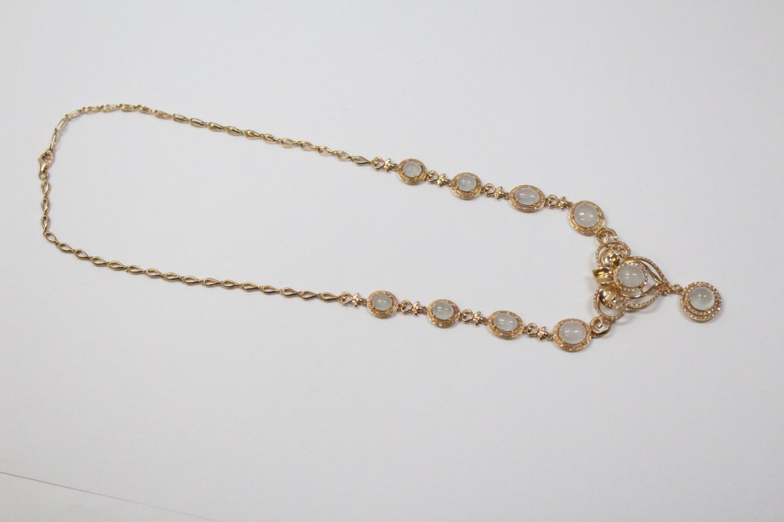 18K natural color jadeite necklace, w/ GIA certificate (1 of 12)