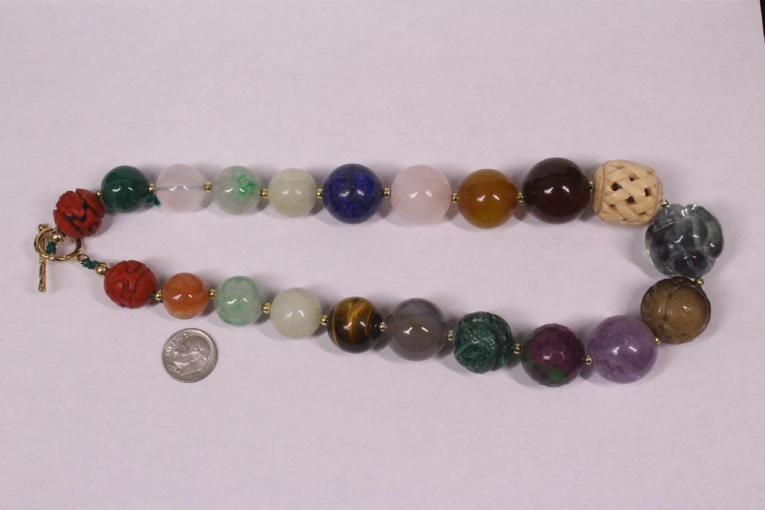 Chinese multi stone bead necklace (1 of 10)