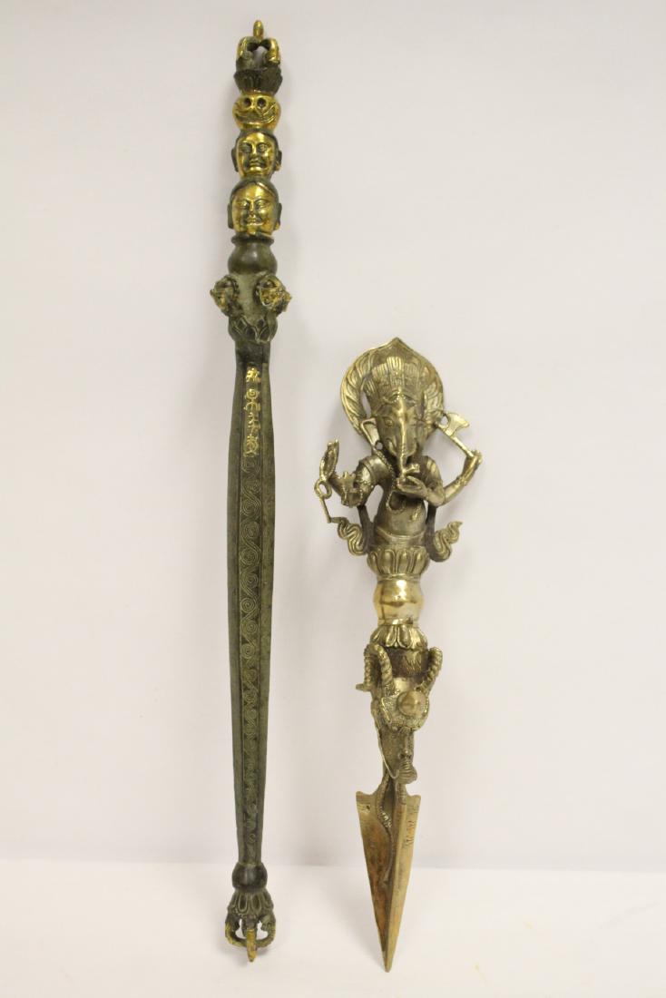 2 Tibetan bronze religious instruments (1 of 10)