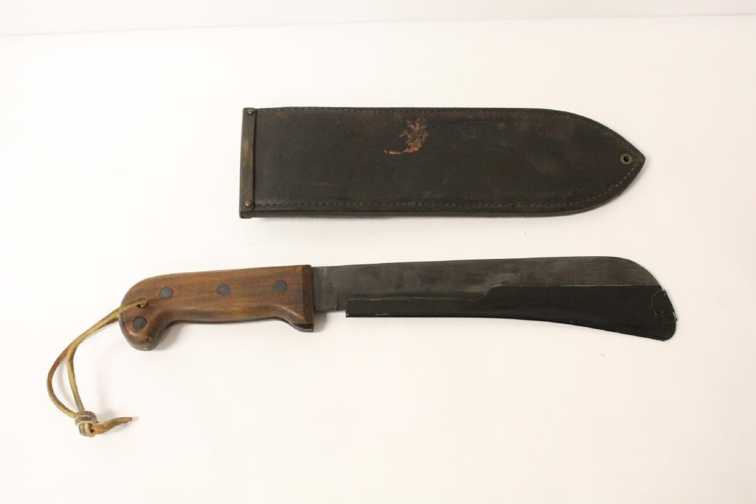 large knife w/ US Marine corp leather scabbard (1 of 11)