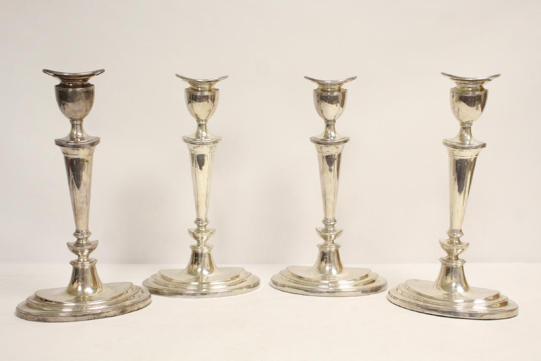 Set of 4 early 20th century English candle holders (1 of 9)