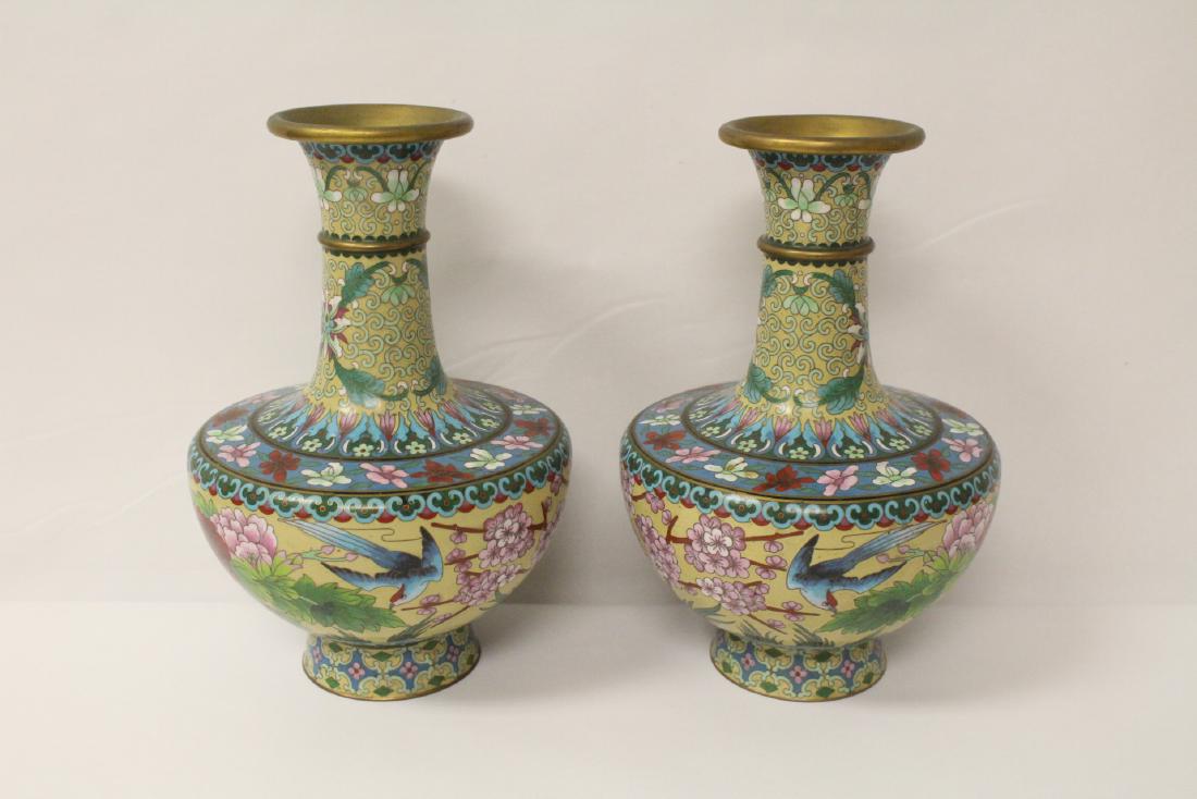 Pair Chinese cloisonne vases (1 of 10)