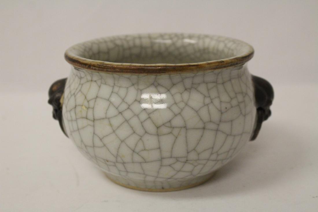 important 18th c. Chinese crackleware porcelain censer (1 of 10)