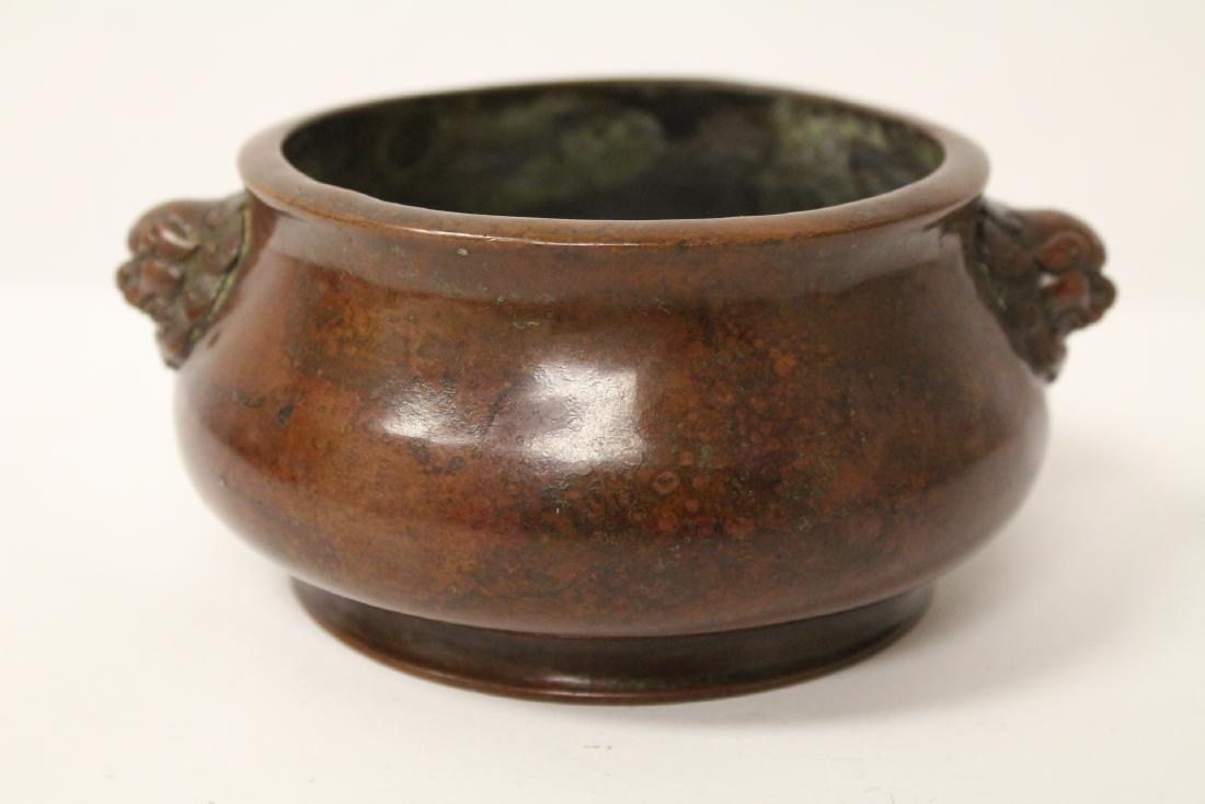 Chinese early 20th century bronze open censer (1 of 10)