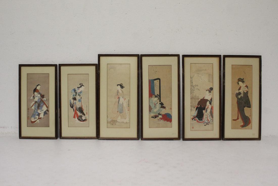 6 Japanese framed prints (1 of 10)