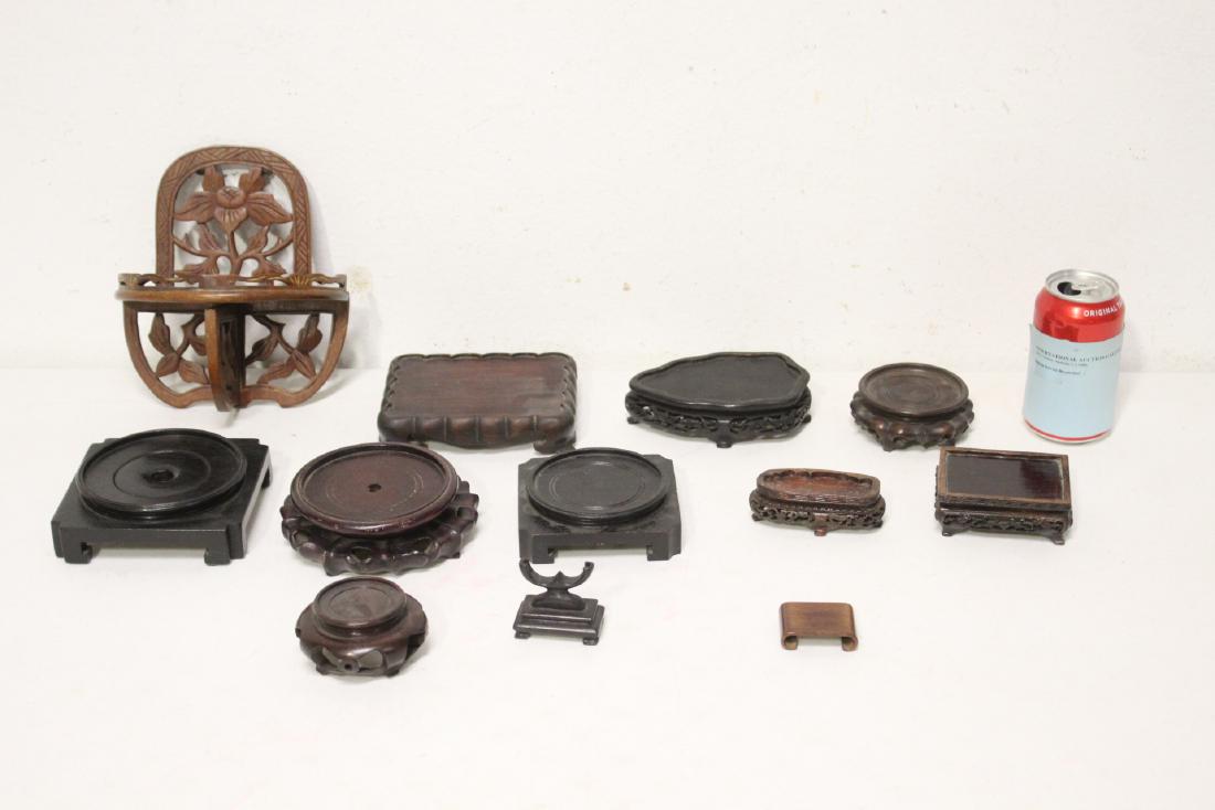 Lot of Chinese stands: Lot of Chinese stands, 2.1"Hx2.2"x1.25" - 8.1"Hx7"x3.6"