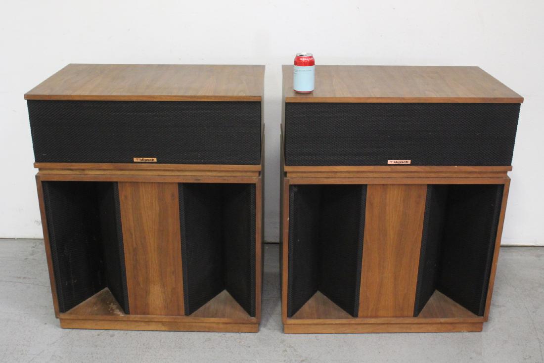 2 large Klipsch speakers: 2 large Klipsch speakers, 35.65"Hx30"x18.8" each
