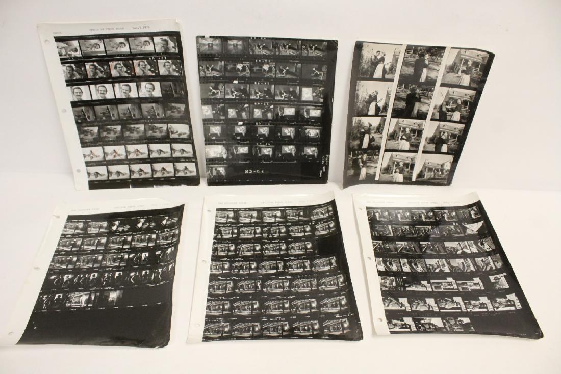 6 sheets of contact movie stills: 6 sheets of contact movie stills, Missouri Break(3), Anthony Perkins (R. R. Stuart collection), Michael Caine, and Burt Reynold