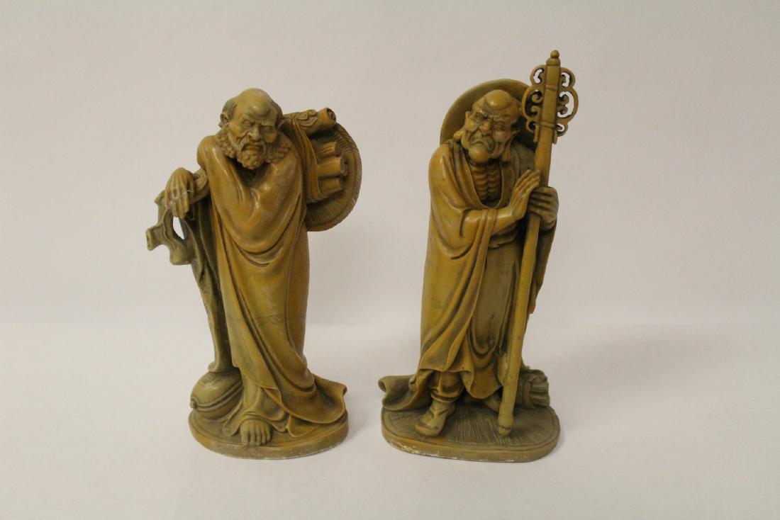 2 beautifully carved shoushan stone Lohan (1 of 11)
