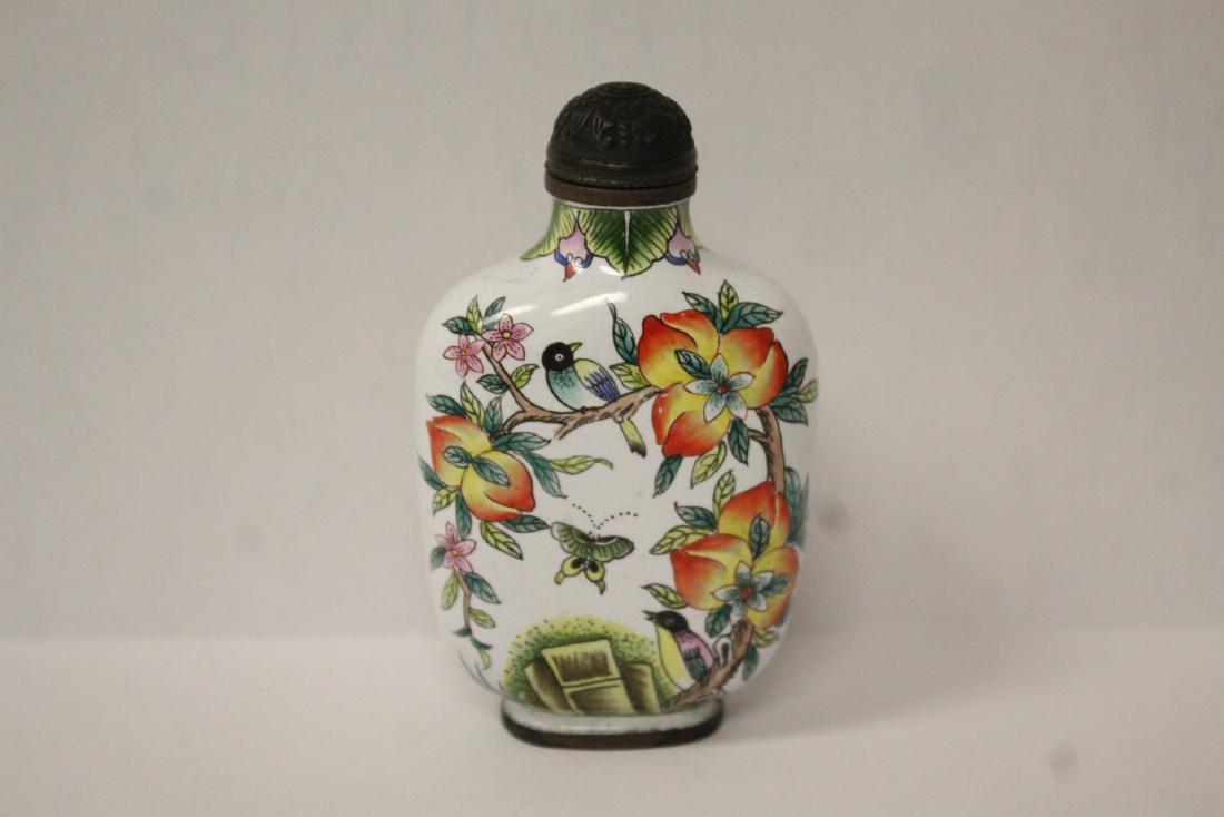 Chinese enamel on copper snuff bottle (1 of 9)