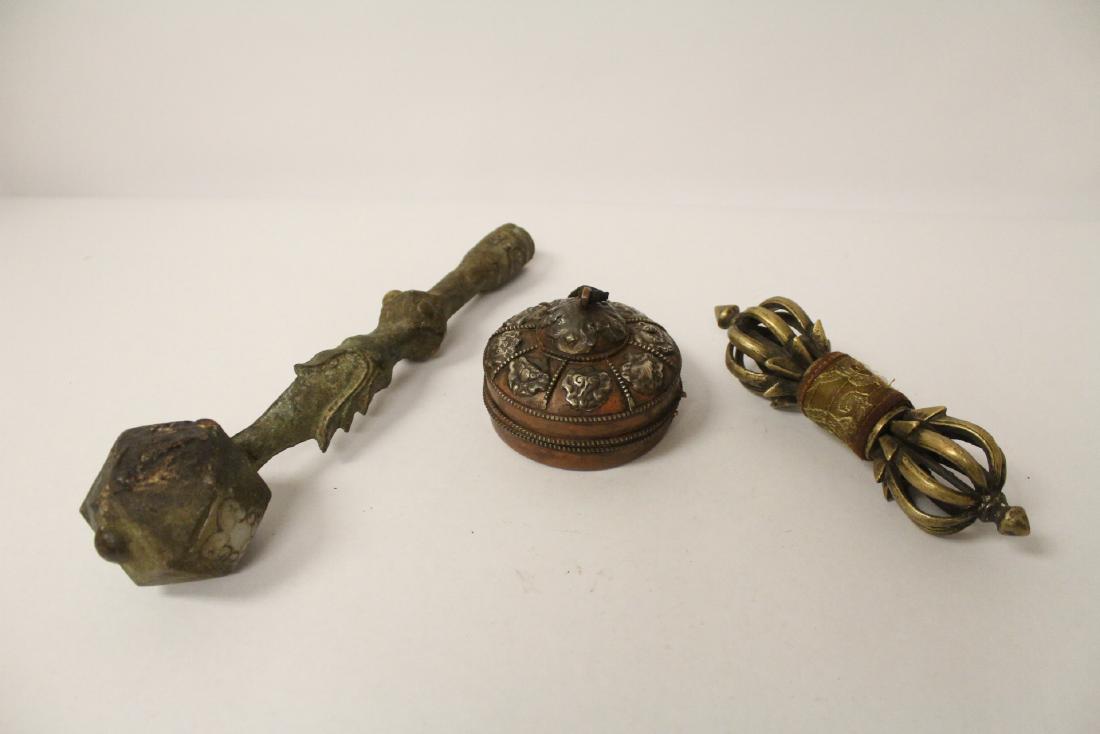 3 Tibetan bronze religious items (1 of 10)