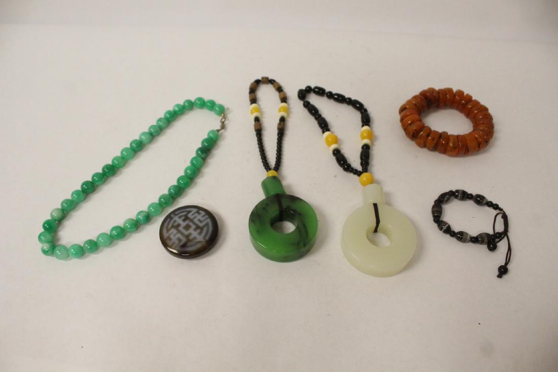 Lot of misc.: Lot of misc.; including various bead necklaces, bracelets, Peking glass ornaments