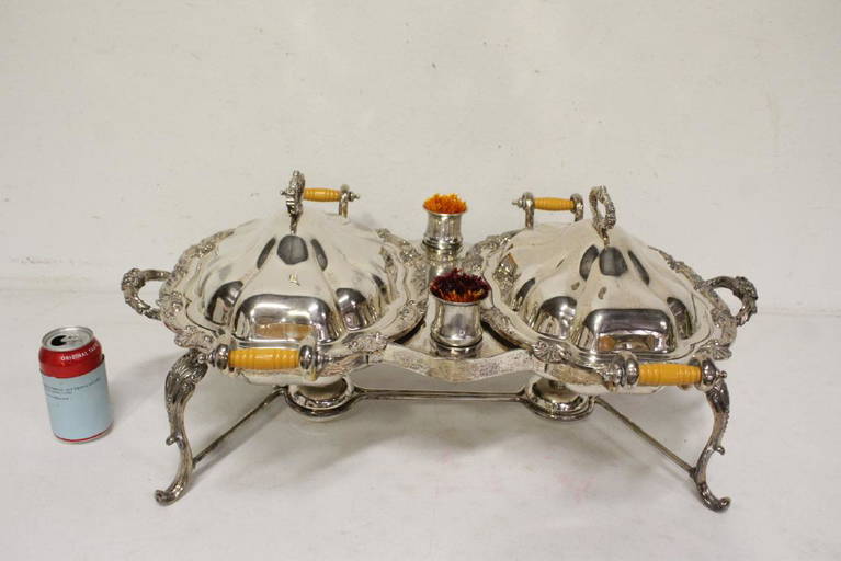 Victorian Silverplate Double Chafing Dish