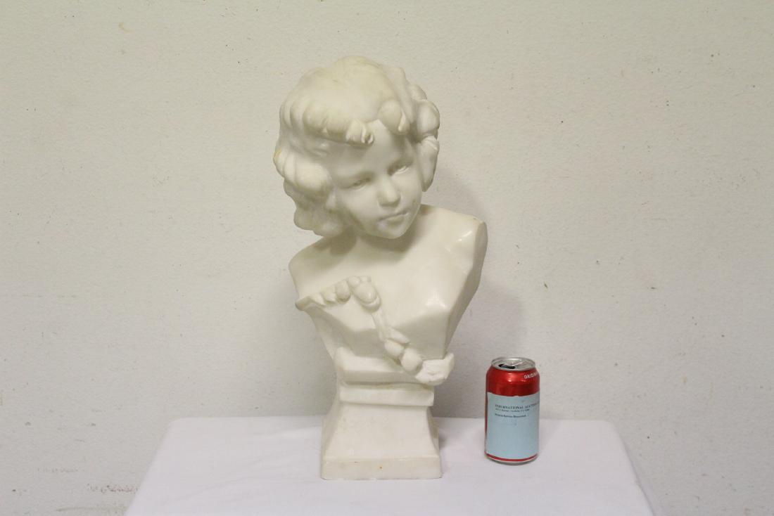 beautiful marble carving depicting bust of girl (1 of 10)