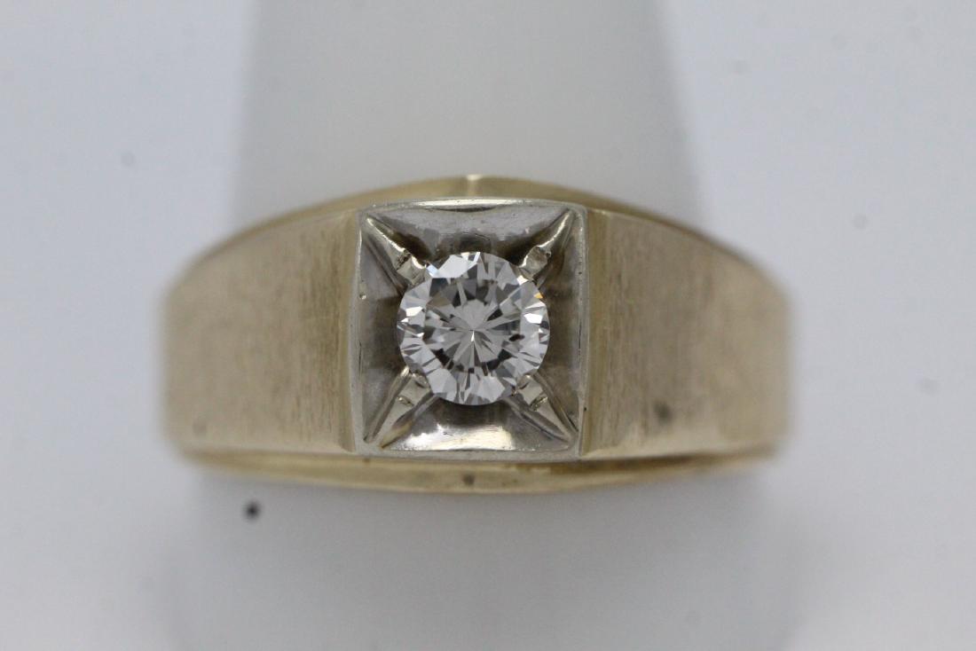 14K Y/G gentleman's diamond ring (1 of 10)