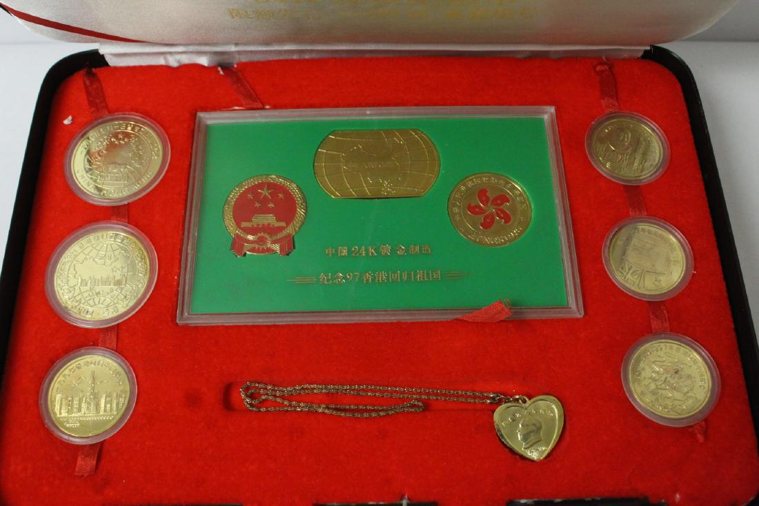 Set of Chinese 24K gold plate memorabilia coin set (1 of 11)