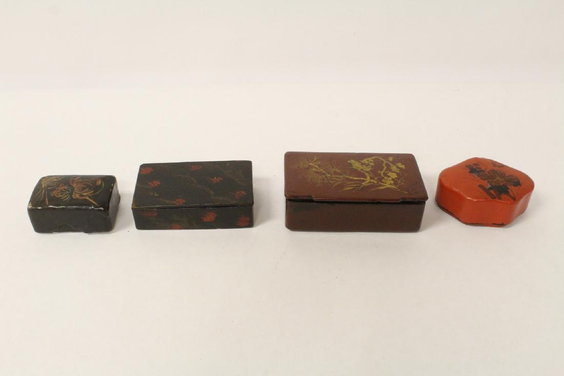 4 Japanese antique lacquer boxes (1 of 9)