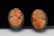 Pr Victorian sterling silver coral earrings
