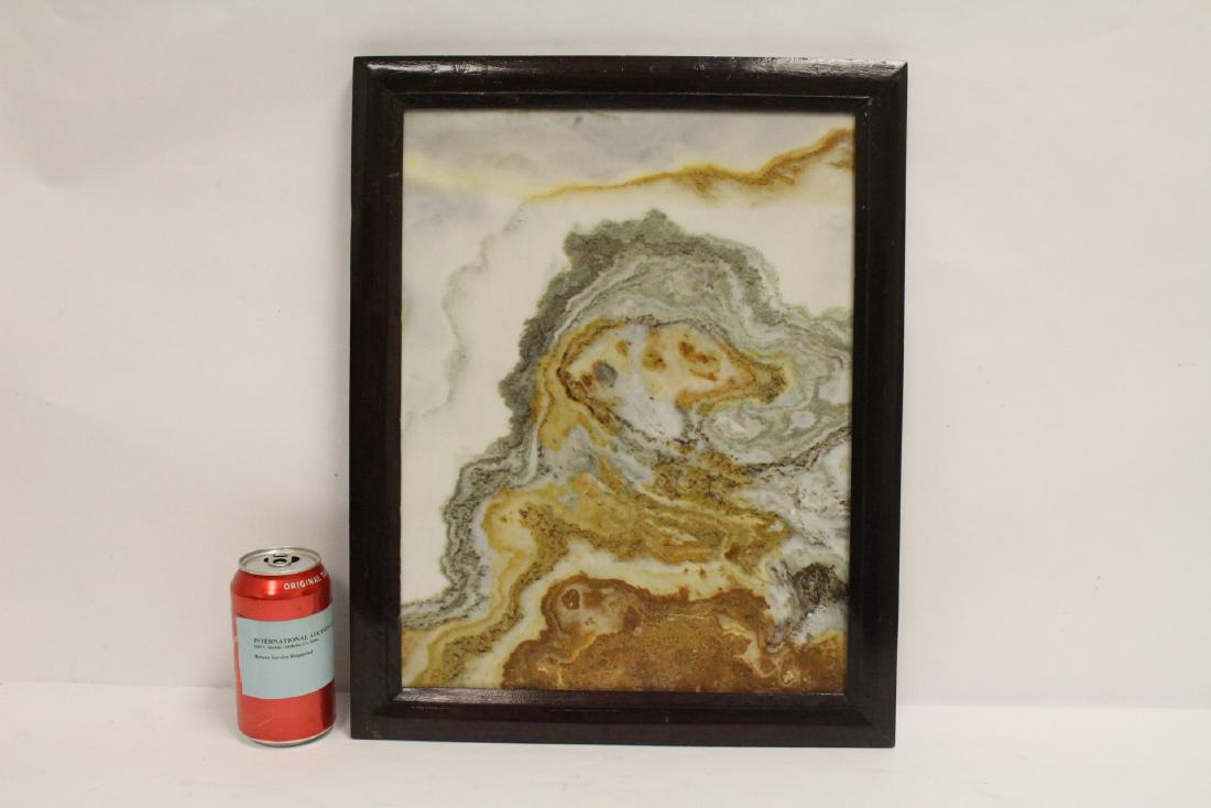 Chinese vintage framed marble plaque (1 of 9)
