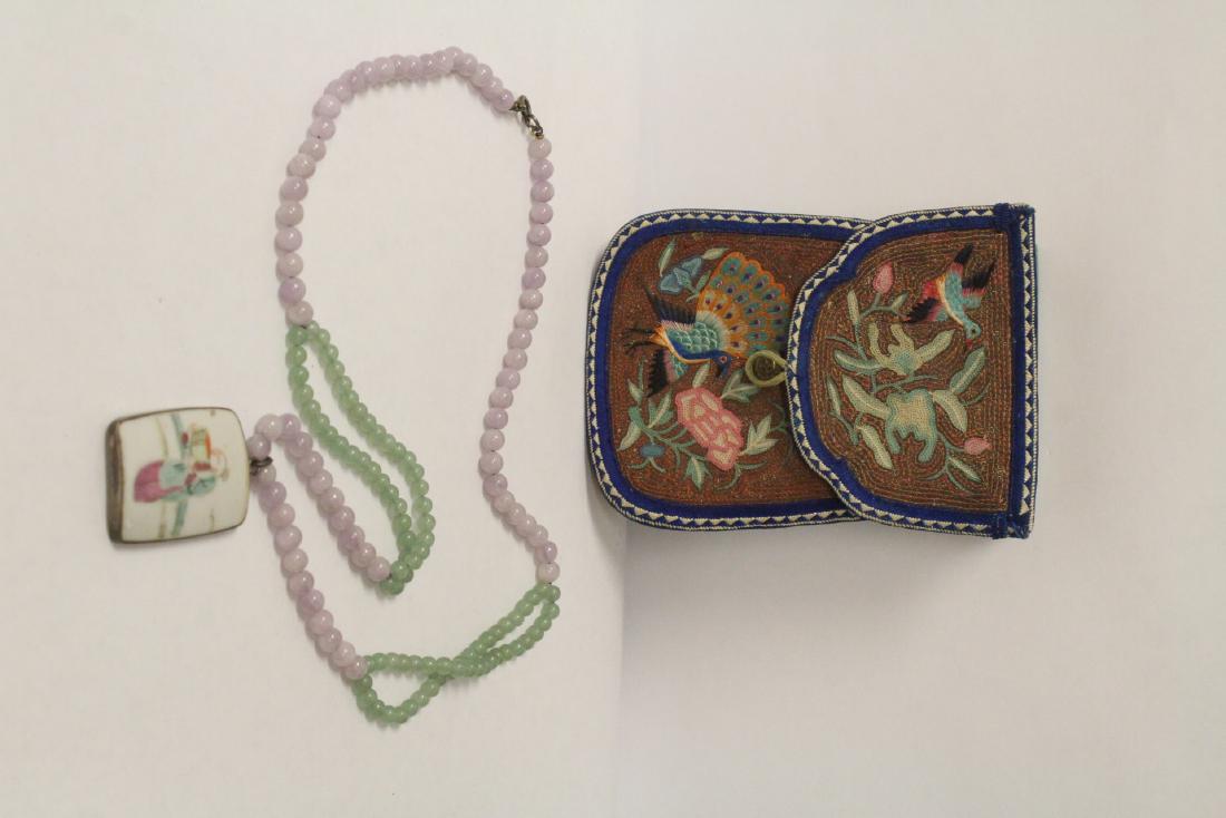 19th c. purse & an antique plaque w/ jadeite necklace (1 of 10)
