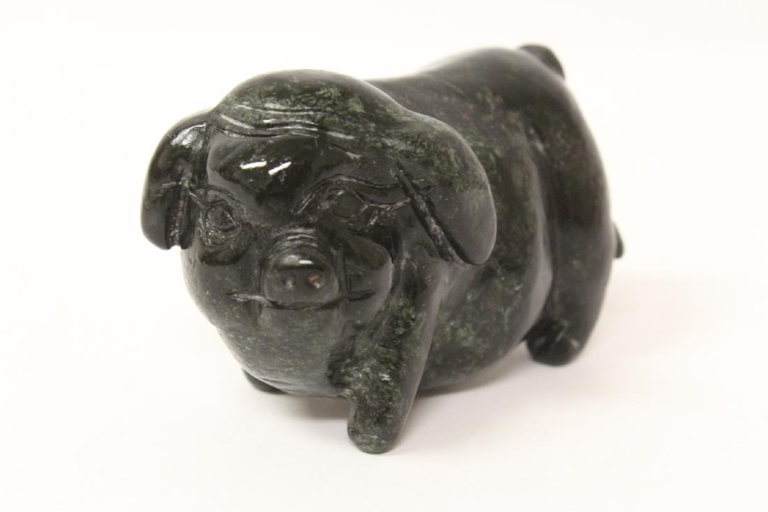 Chinese black jade carved pig (1 of 11)