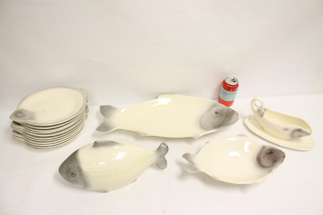Very unusual German porcelain fish set (1 of 10)