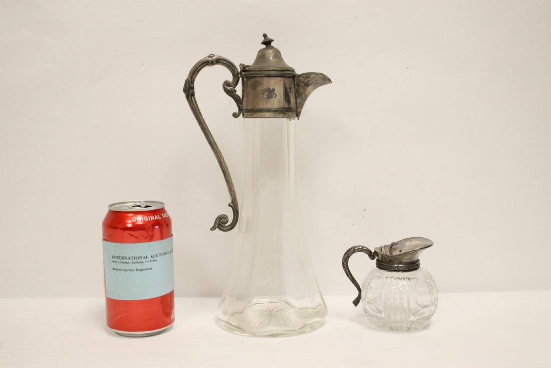 Antique decanter & antique crystal server w/ s/p top (1 of 10)