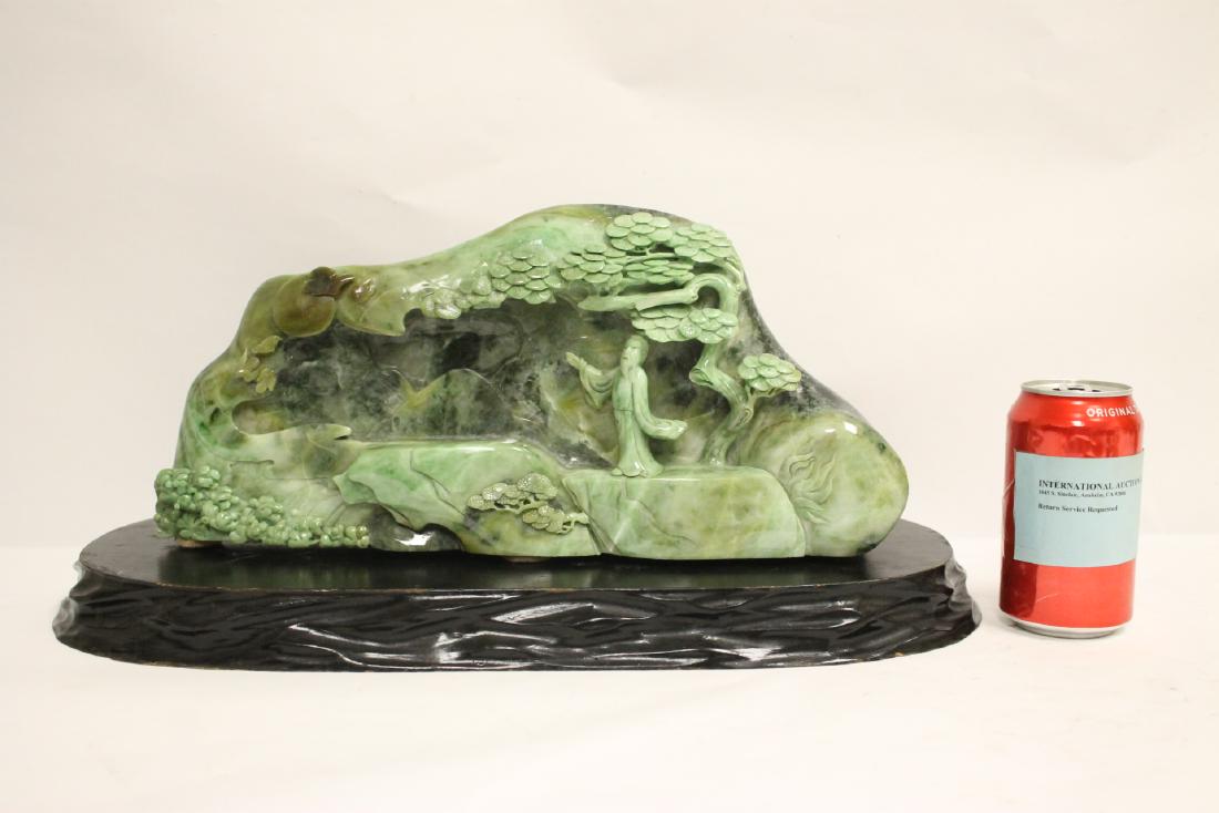A beautiful Chinese green jade large boulder (1 of 10)