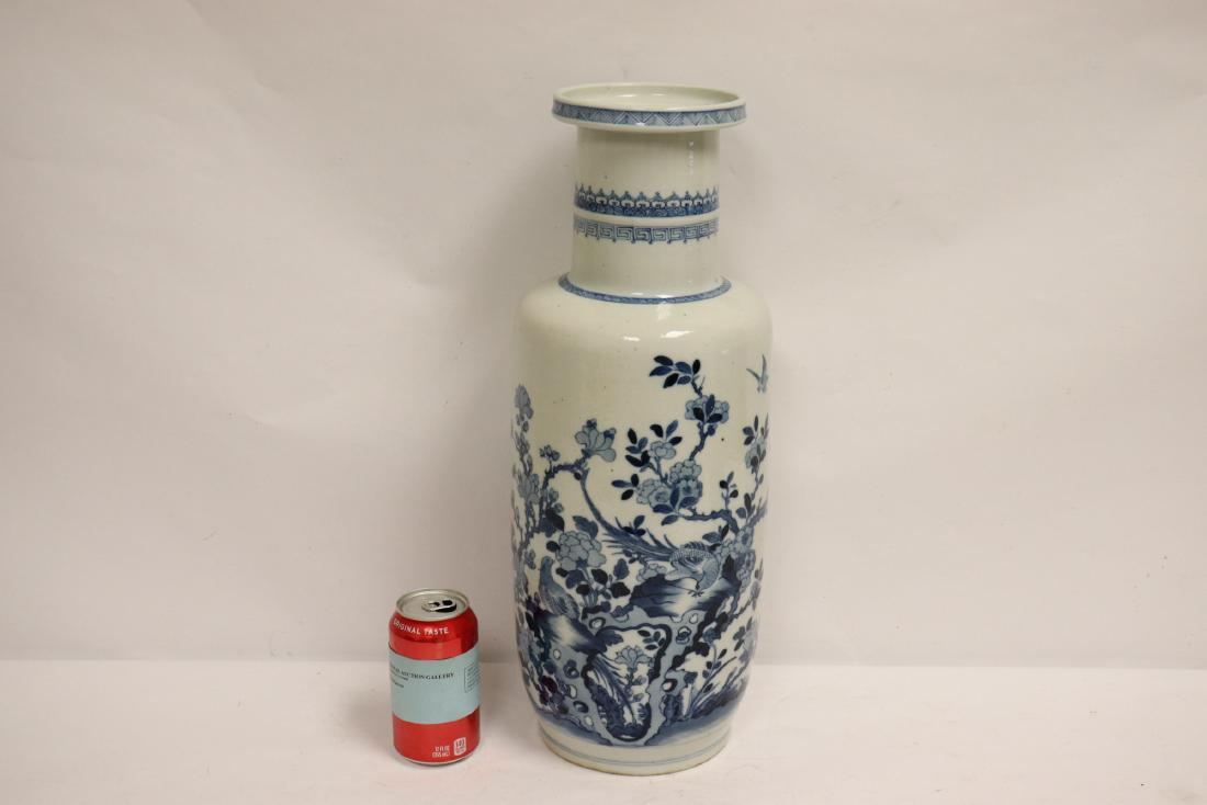 Chinese antique large b&w straight vase (1 of 10)