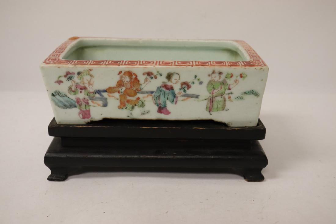 Chinese famille rose porcelain brush wash w/ stand (1 of 11)