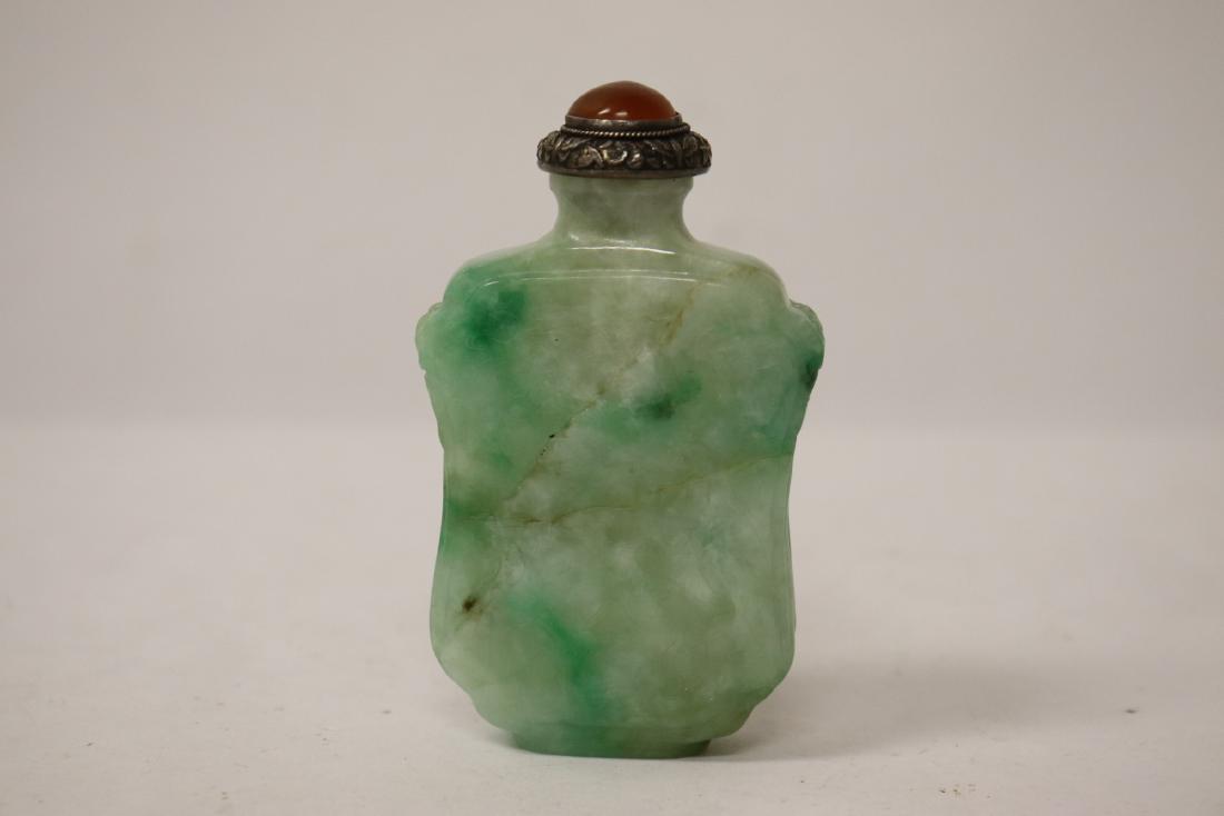 Chinese 19th c. apple green jadeite snuff bottle (1 of 11)