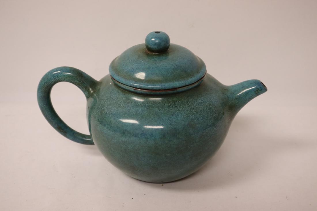 Chinese blue glazed Yixing teapot (1 of 10)