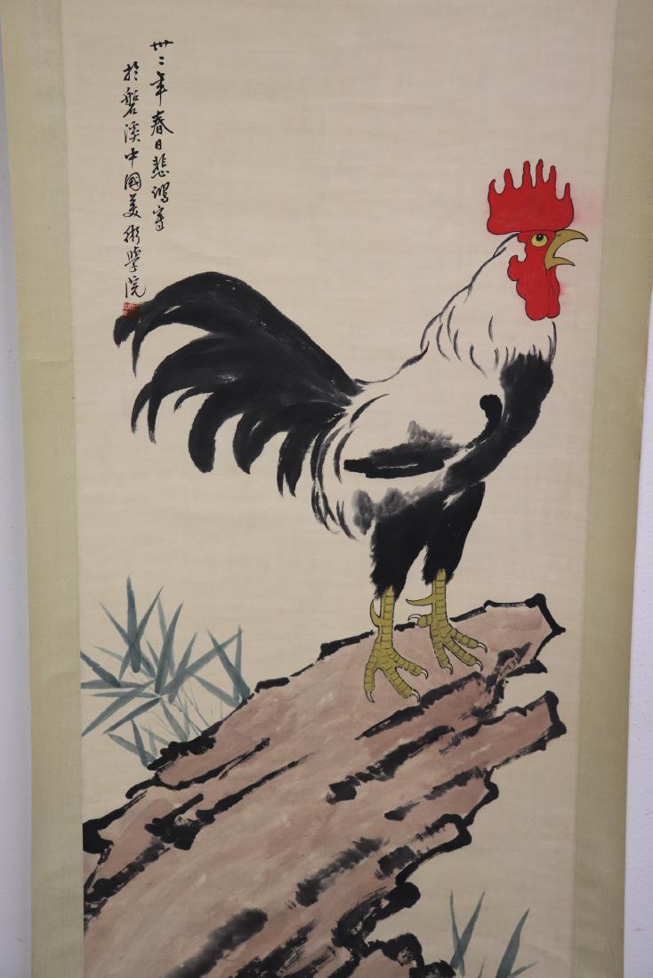 Chinese watercolor scroll "rooster" (1 of 10)