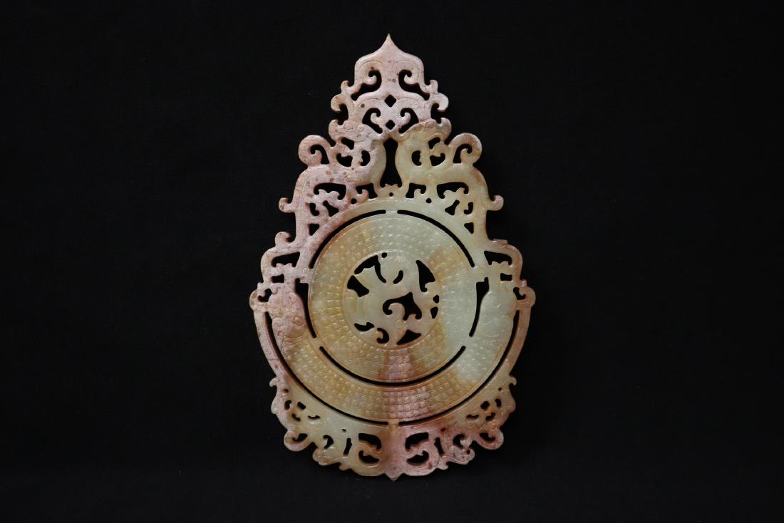 Large Chinese jade carved plaque (1 of 10)