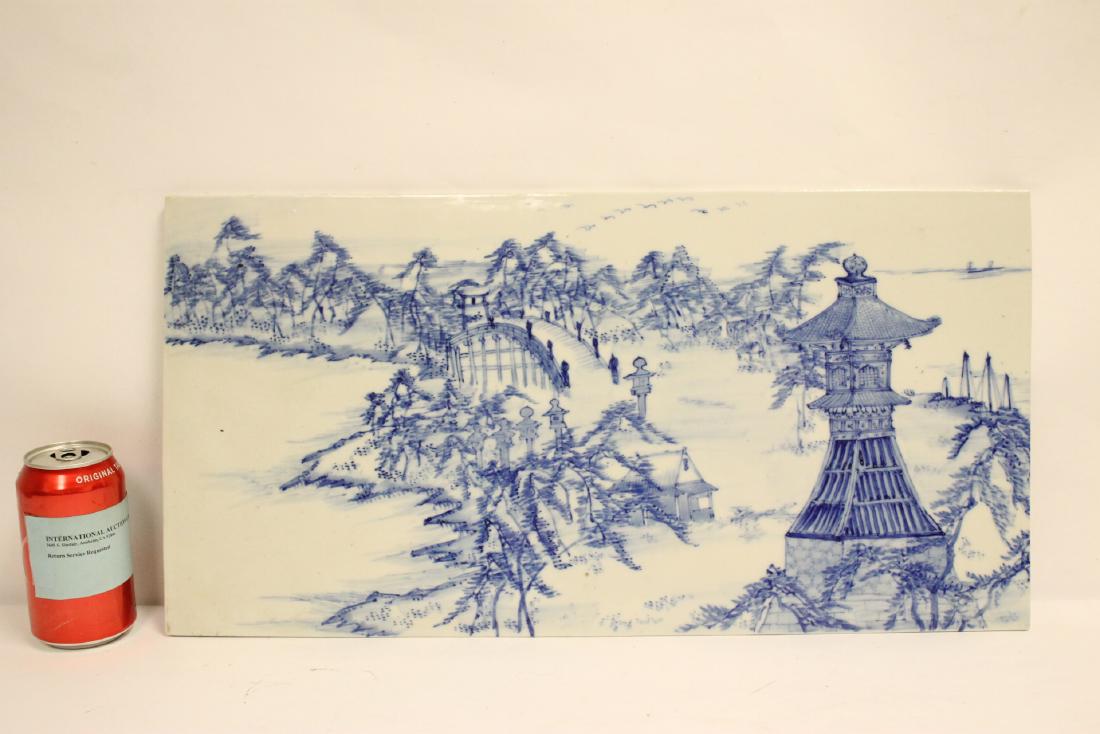 Chinese b&w porcelain rectangular plaque (1 of 10)