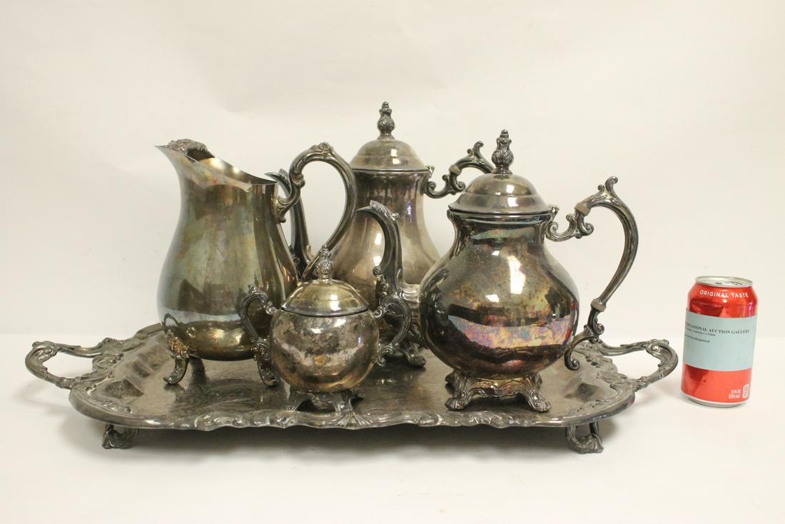 Early 20th century 5 piece silverplate set (1 of 9)