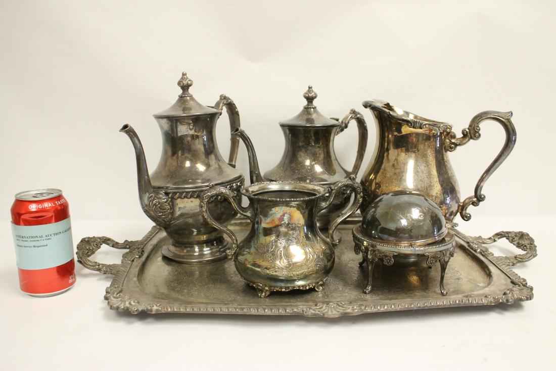 6 piece silverplate tea and coffee set (1 of 10)