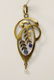 Victorian 14K gold pendant w/ blue stones & seed pearl