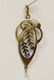 Victorian 14K gold pendant w/ blue stones & seed pearl - 7