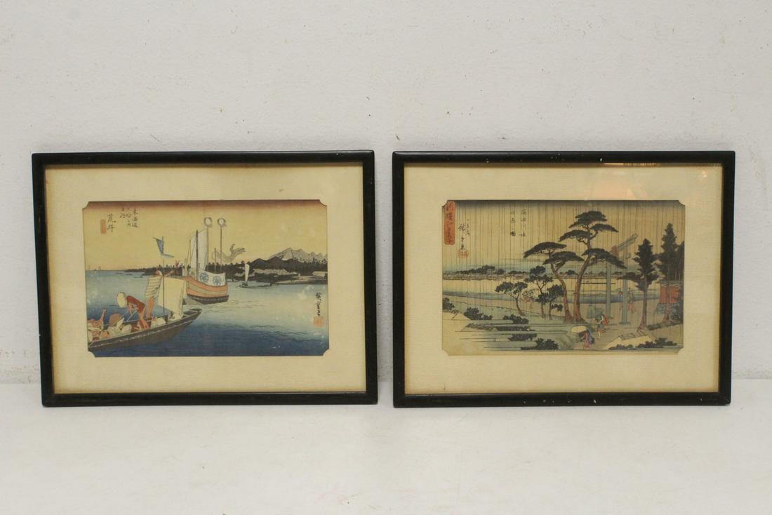 Pr Japanese vintage w/b print by Hiroshige (1 of 11)