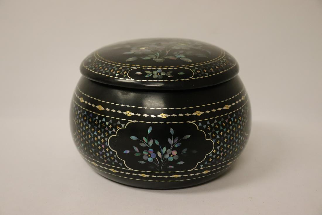 Chinese lacquer wood box with MOP inlaid (1 of 10)