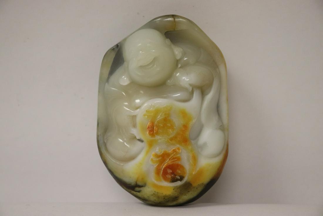 Chinese large pebble agate carving (1 of 10)