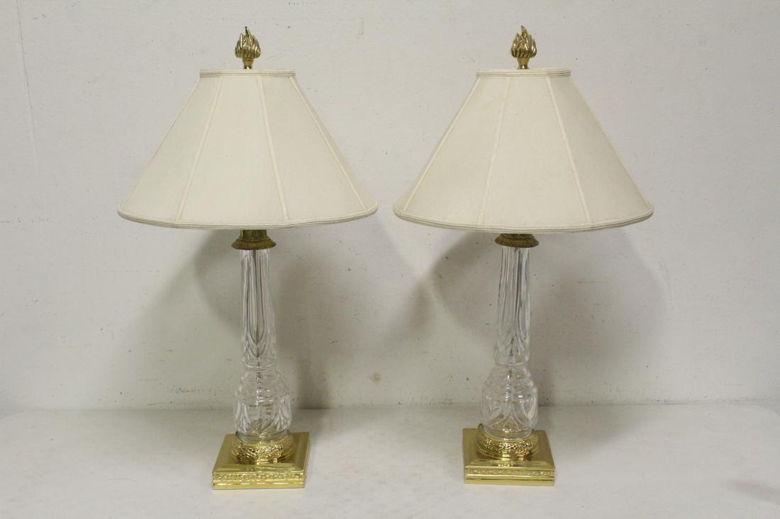 Pair fine crystal table lamps (1 of 12)